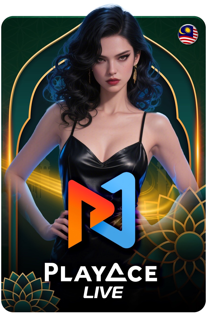 PlayAce live casino — dark hair dealer in black dress